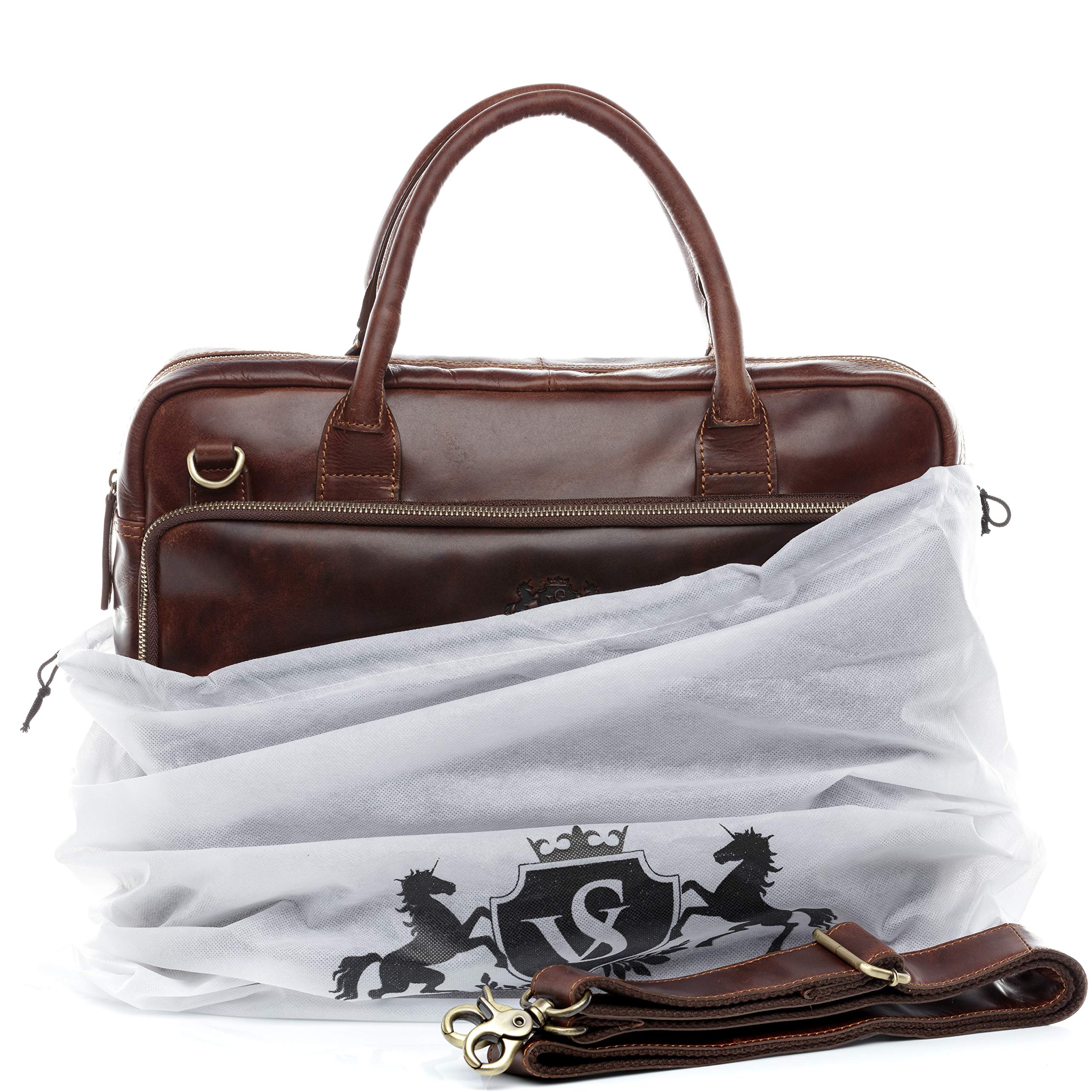 SID & VAIN® Borsa tracolla porta pc vera pelle RYAN grande XL cartella laptop computer portatile 15" Messenger porta-documenti Università Scuola Ufficio Lavoro Business uomo donna cuoio