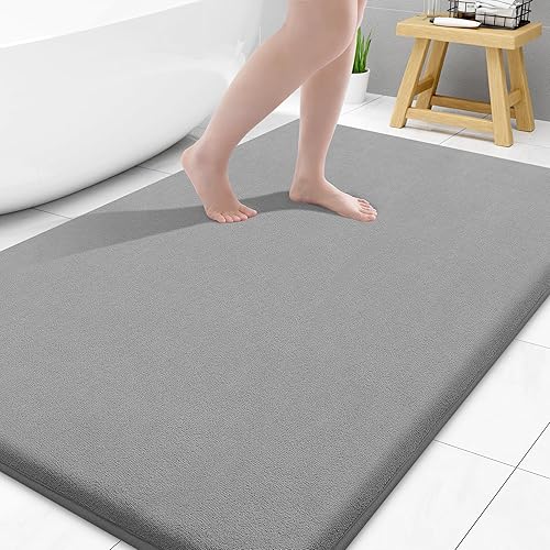 Miniatura 99 de Smiry Tapete de baño de espuma viscoelástica de 24 x 16 pulgadas, extra suave y absorbente, antideslizante, lavable para suelo, ducha y bañera,