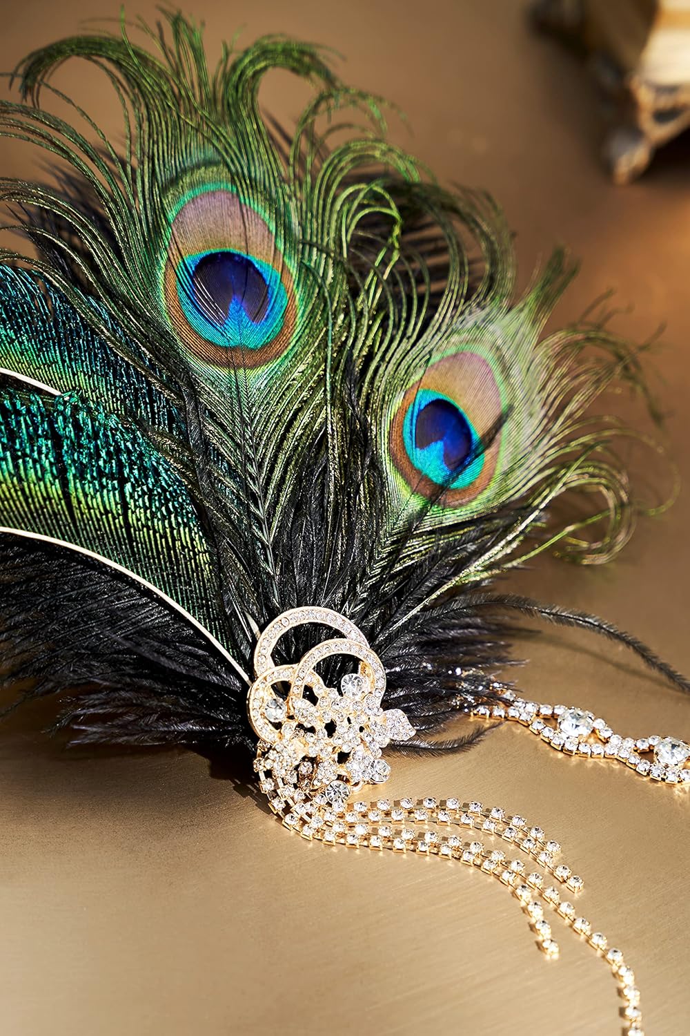 BABEYOND 1920s Flapper Headpiece Headband - Roaring 20s Great Gatsby Feather Headband 1920s Flapper Gatsby Accessories - Image 3