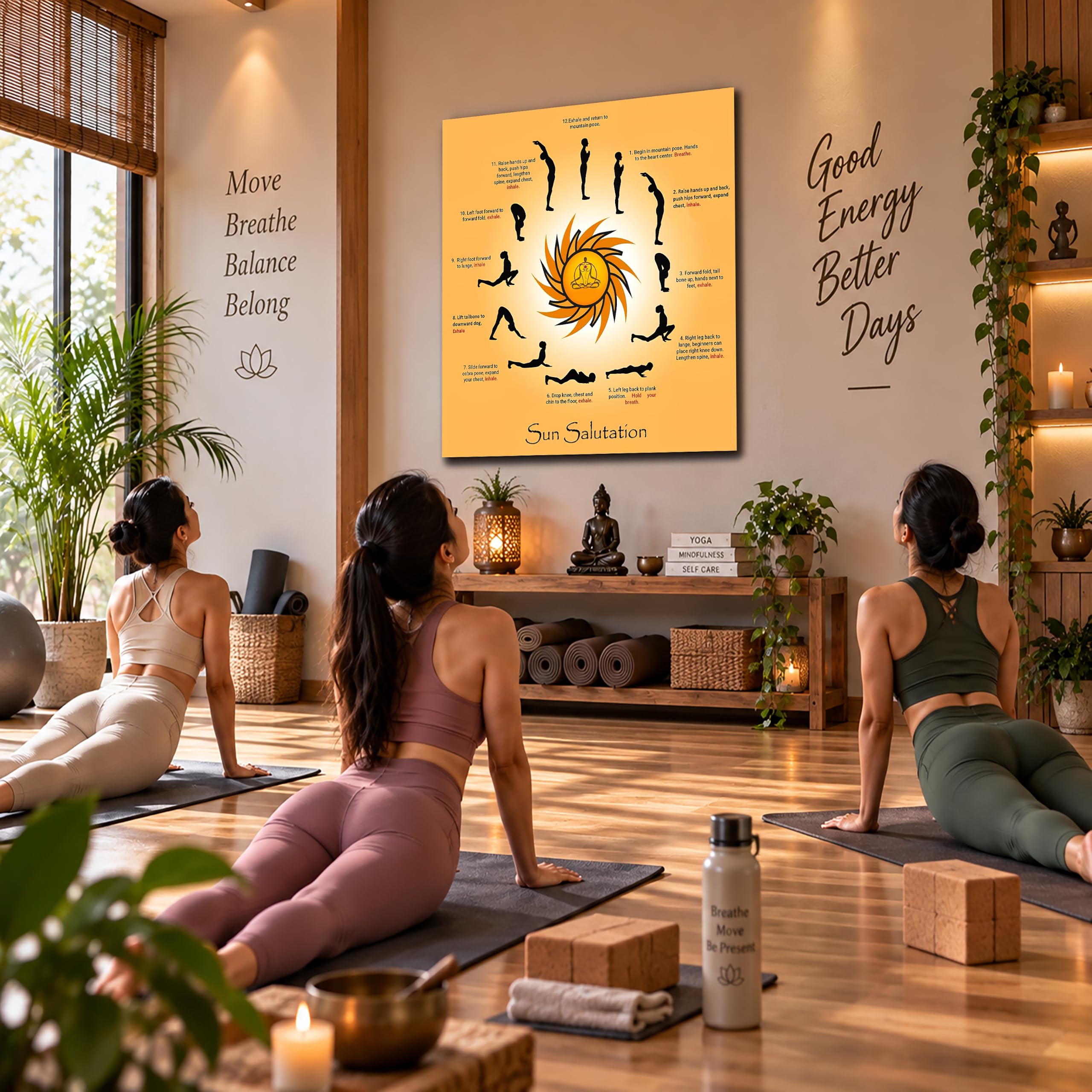 Sikhash Yoga Surya Namaskar Poster - Sun Salutation Art -4 Sikhash Yoga Surya Namaskar Poster - Sun Salutation Art -4