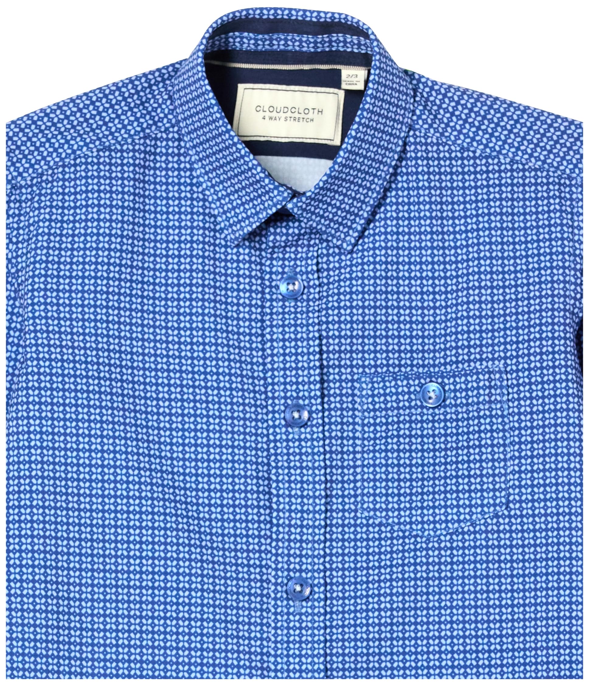 Isaac Mizrahi Camicia button down da ragazzo con motivo a cerchi elasticizzati a 4 vie