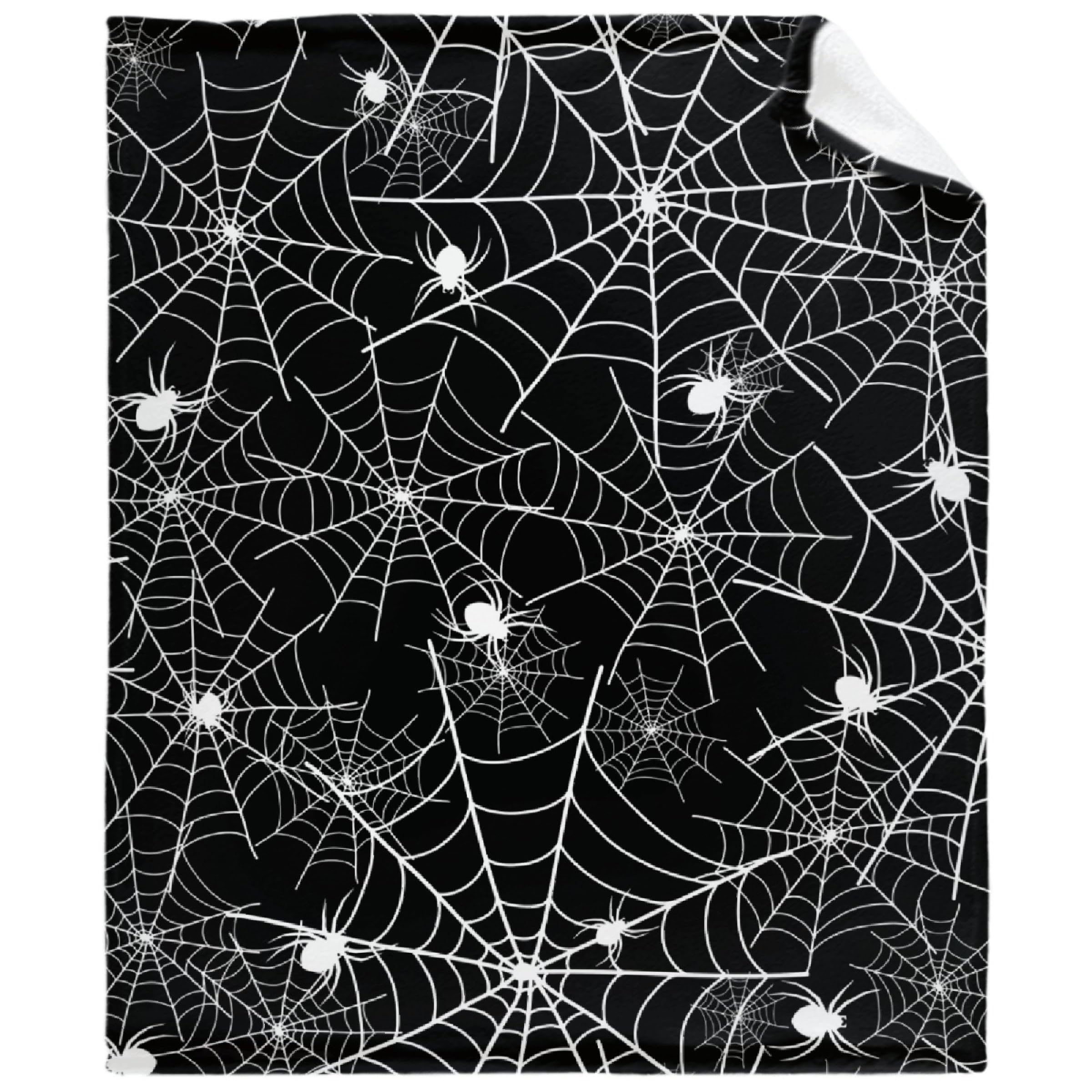 Halloween Spiderweb with Spiders Blanket - Super Soft Fleece Throw Blanket for Couch, Bed - 80x60 Large for Adults