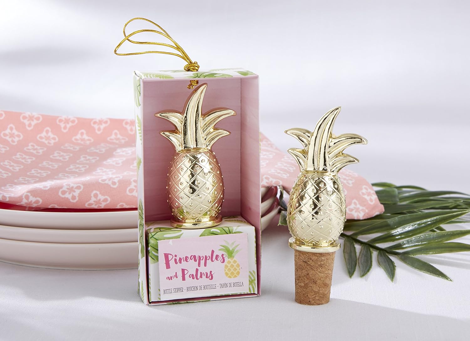 Kate Aspen Pineapple Luggage Tag, Yellow and Green: Kitchen & Dining