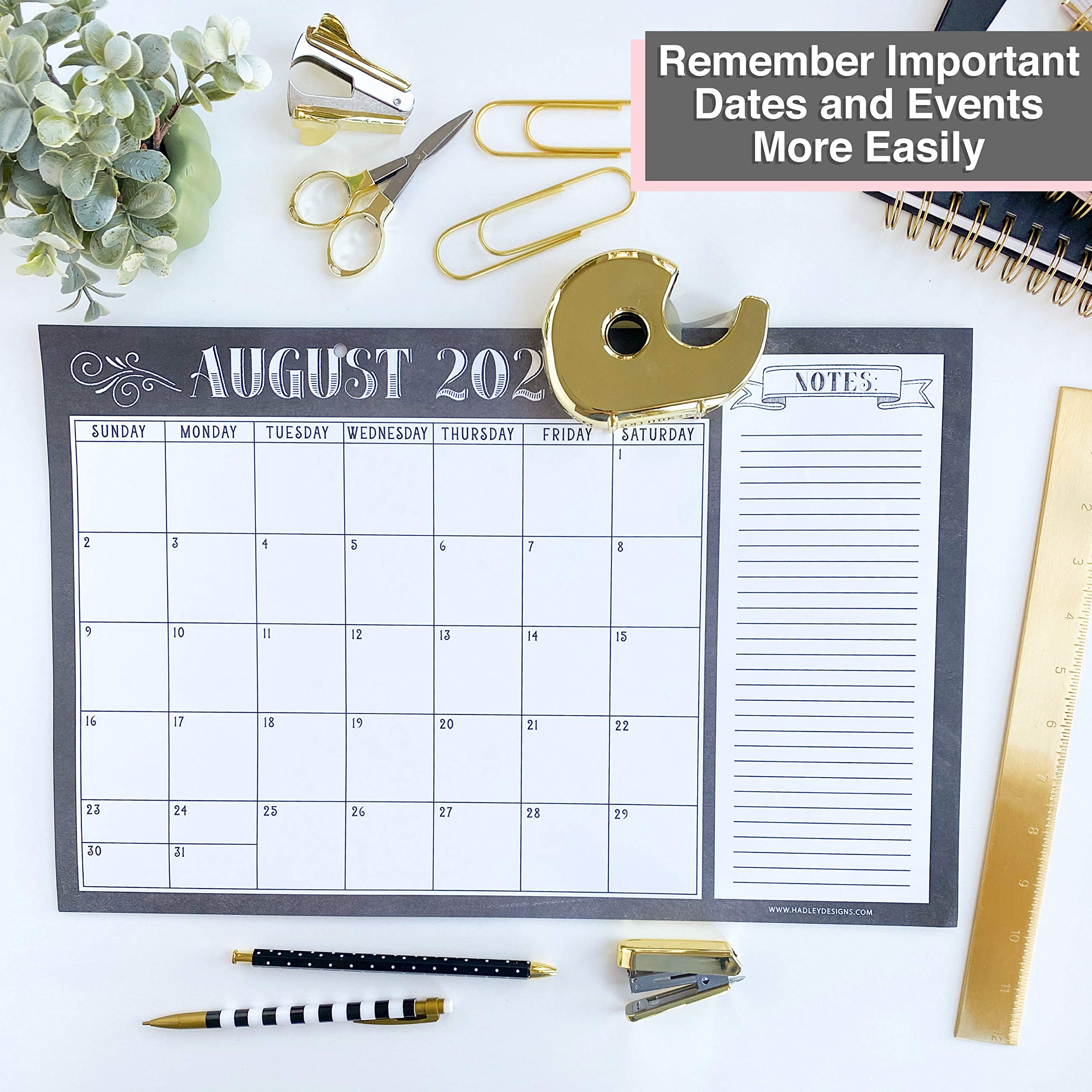 Vintage Chalkboard 20212022 Desk Calendar, Large Monthly Wall Planner