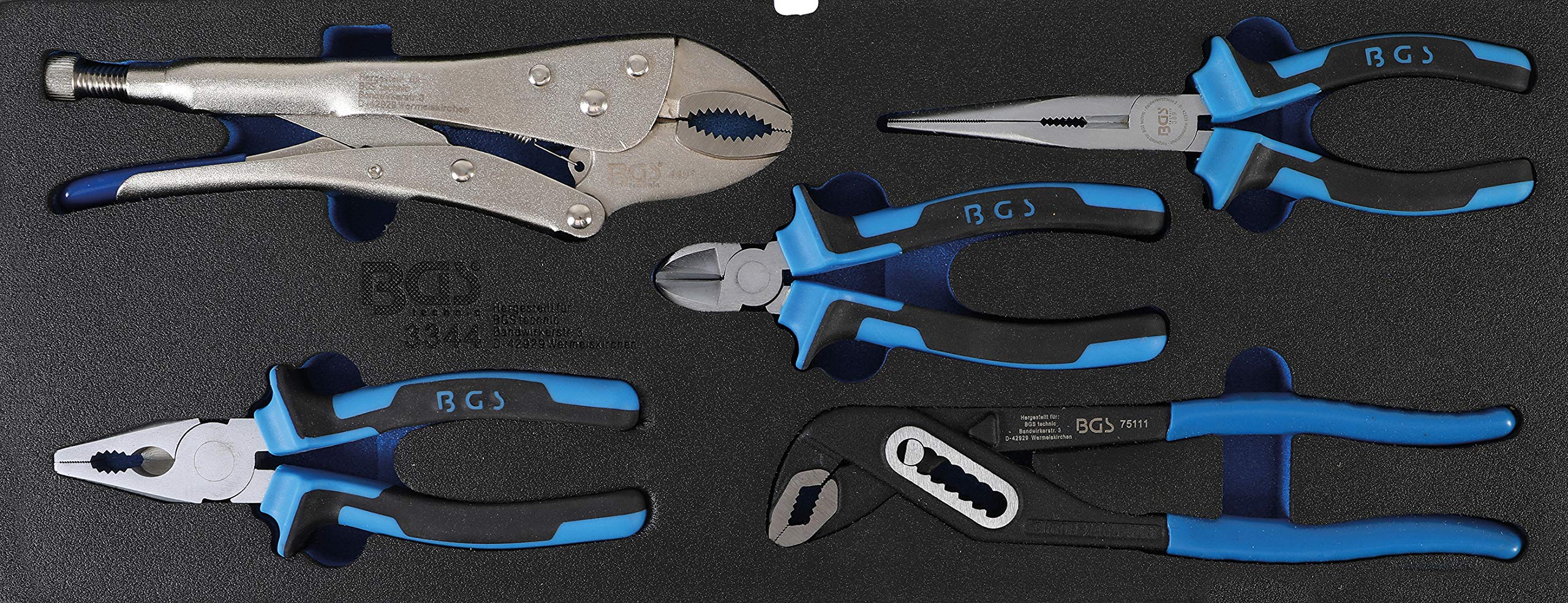 Jeu de Pinces BGS 3344 pour Servantes d'Atelier - 5 Pièces