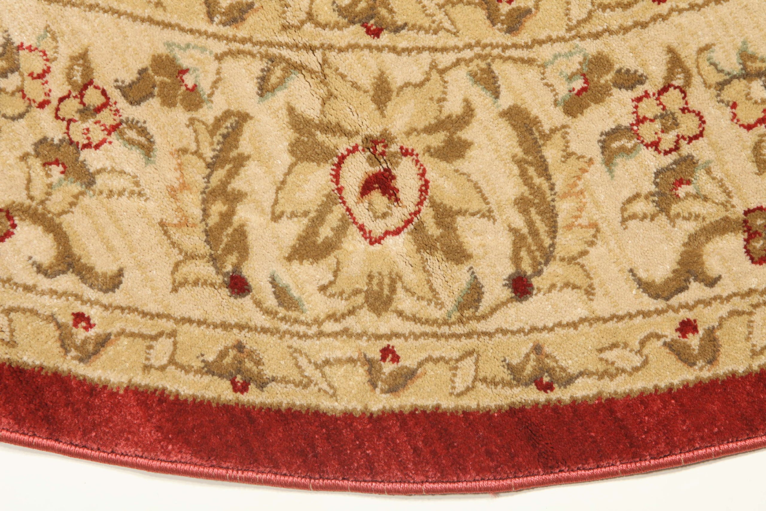 RugVista Ziegler Kaspin, Alfombra, Orientales, Ø 200 cm, Redondo, Pelo Medio, Sala de Estar, Comedor, Dormitorio, Cocina, Limpieza en seco, Oeko_Tex_100, Rojo