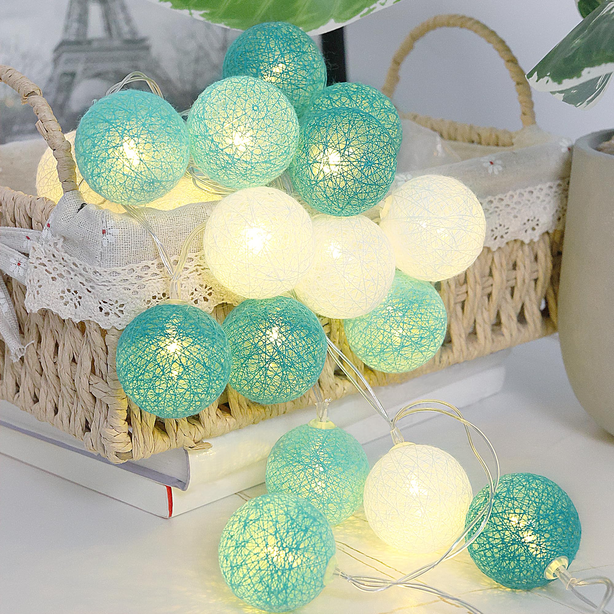 EvaStary LED String Light, Globe of Lights, 6M 40 LED Battery Operated LED String Lights, 2 Modes Colorful Waterproof Decorative Outdoor/Indoor Garland for Garden, Party, Room, Home (Multi-Color) — image 1