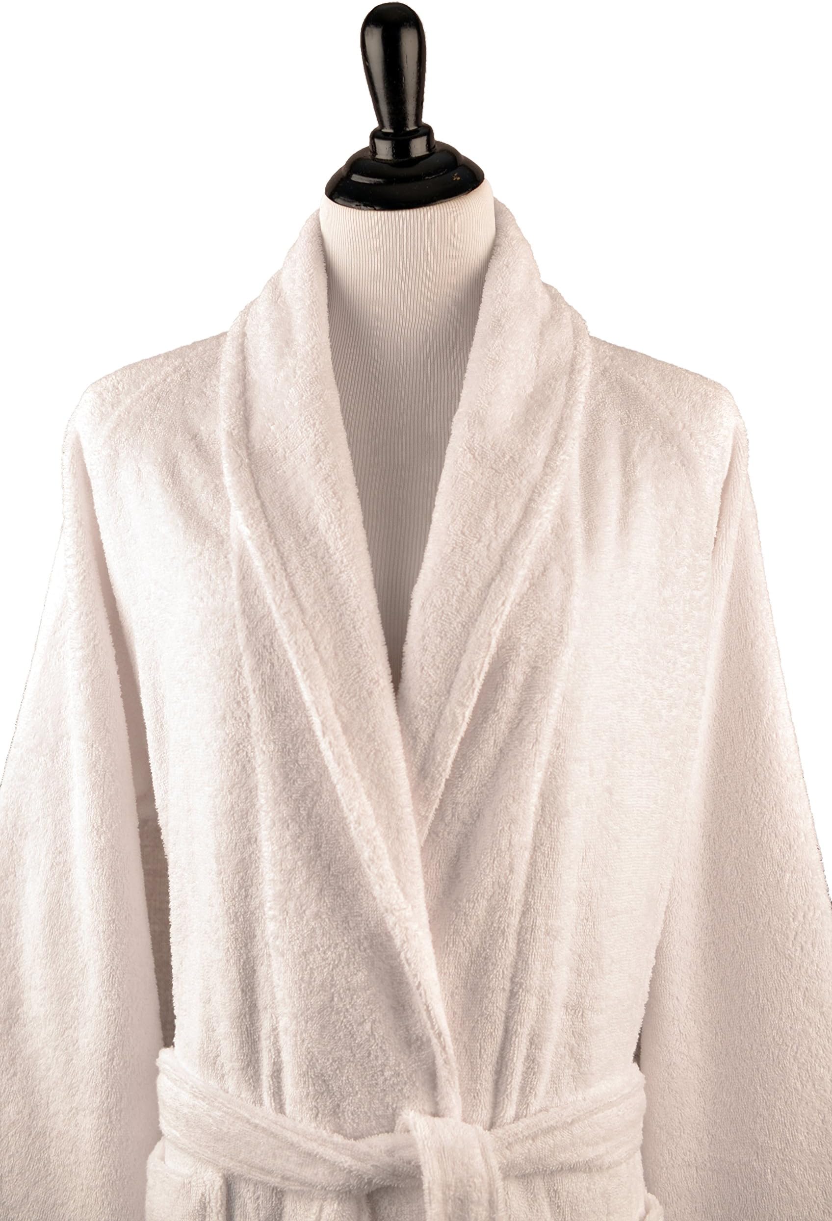 Linum Home Textiles 100% Turkish Cotton Unisex Terry Cloth Bathrobe, White, Small/Medium