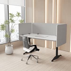 47.2" Desk Dividers Panels Set, Acoustic Privacy Screen, Light Grey