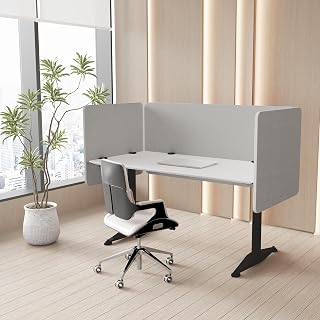 47.2" Desk Dividers Panels Set, Acoustic Privacy Screen, Light Grey | Set Of 3 Acoustic Panels, Reduces Noise & Creates Private Space for Classrooms & Office Cubicles,