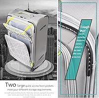 Vista 4 de Coolife Juego de equipaje de 3 piezas maleta Spinner Softshell ligero Negro rojo