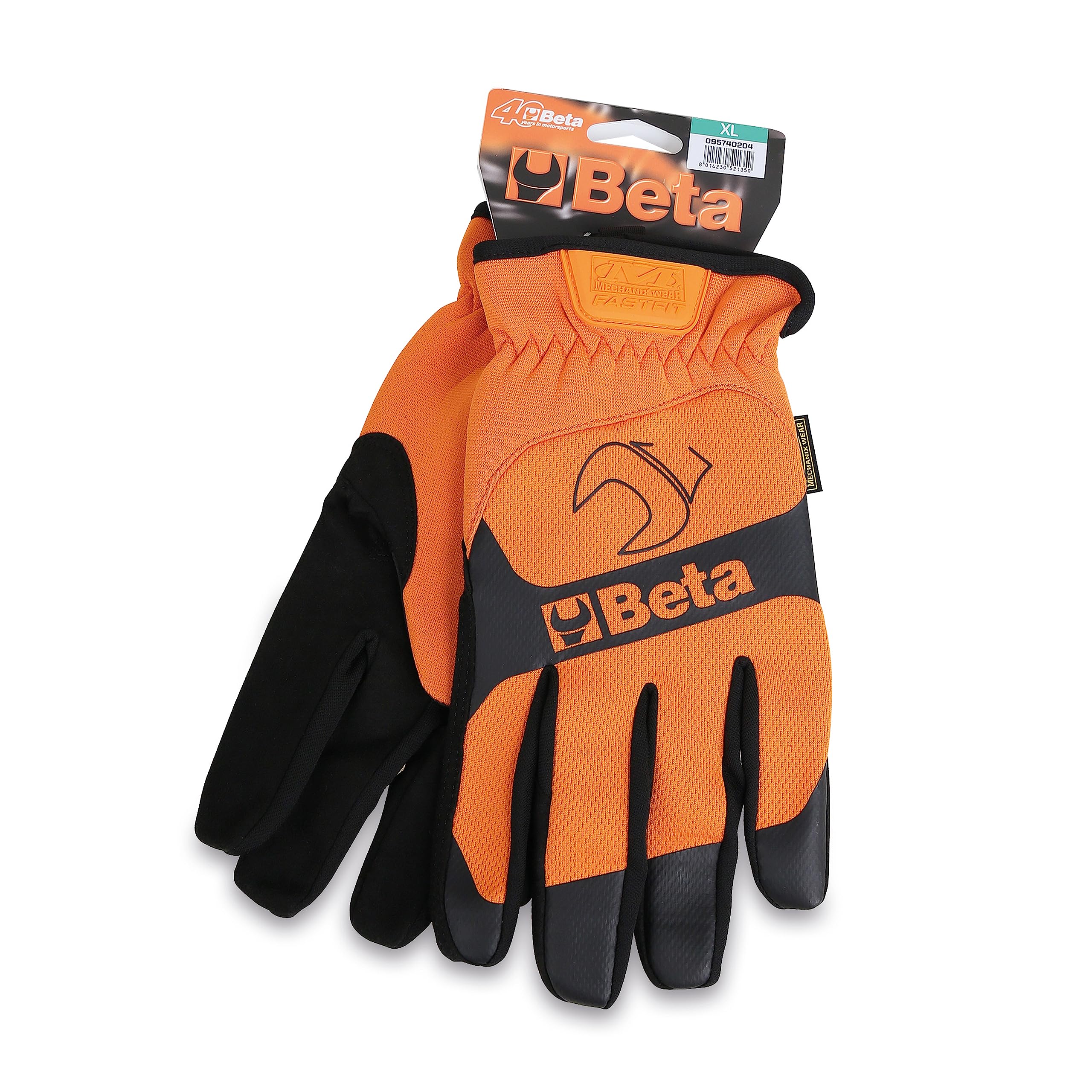 Beta 9574O XL - Guantes de trabajo, con puño elastizado, pulgar e índice reforzados, en piel sintética que permite el uso de dispositivos de pantalla táctil