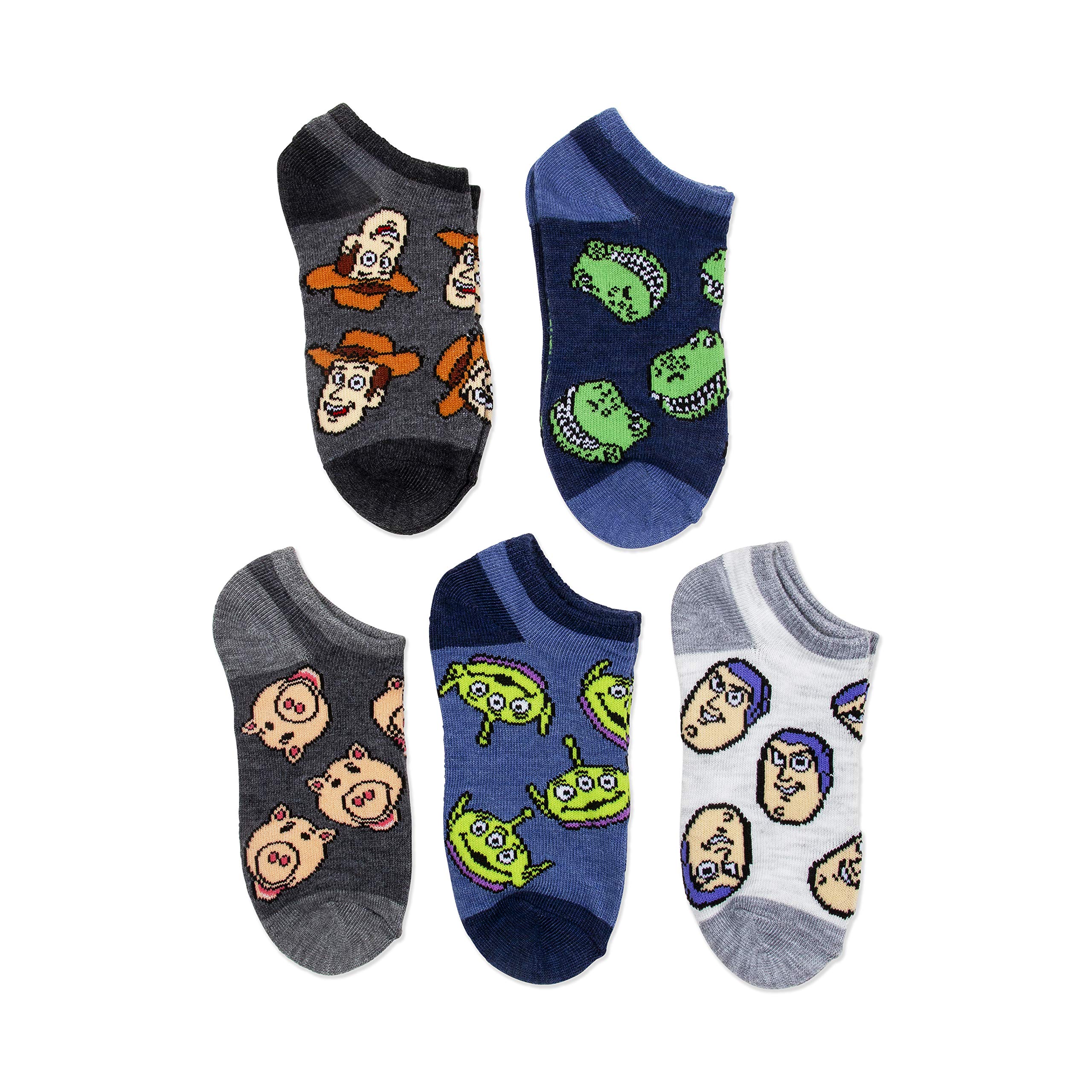 Disney Toy Story 5 Pack No Show Socks (Big Boys/Adult)