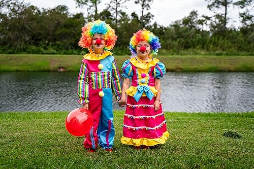 Miniatura 6 de ReliBeauty Disfraz de payaso para niños y niñas, disfraz de circo con peluca