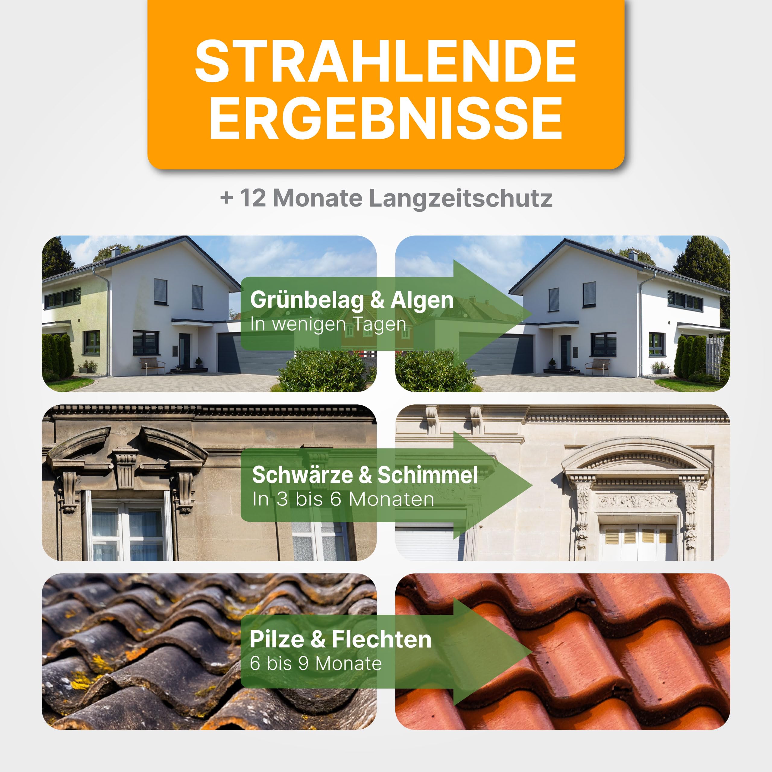 A.K.B. Steinreiniger und Fassadenreiniger S Konzentrat bis 3000m², 0531(5L) Flechtenentferner,Dachreiniger, Grünbelagentferner (bedingt für Farbiges)