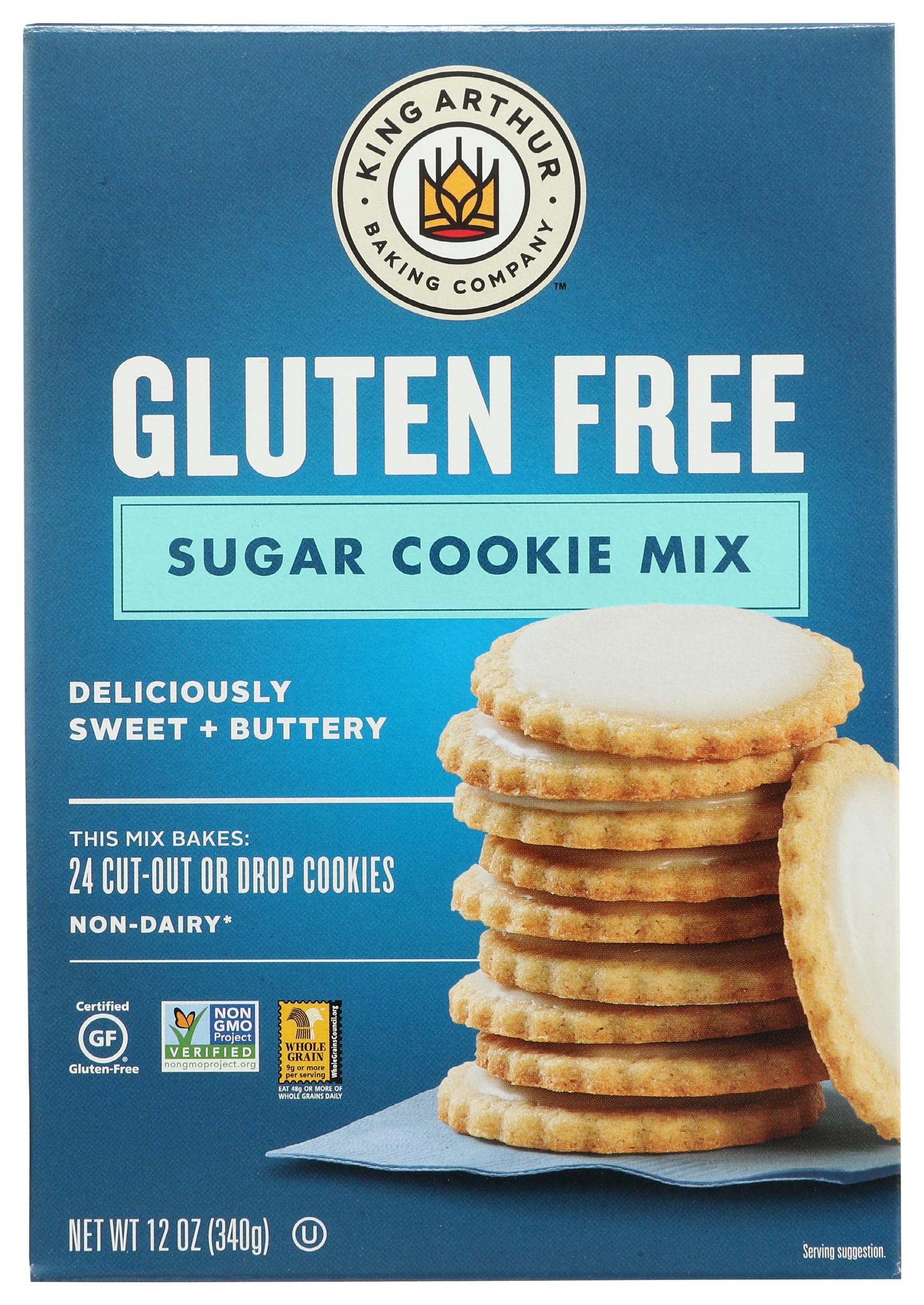 King Arthur, Gluten-Free Sugar Cookie Mix, Gluten-Free, Non-GMO Project Verified, Certified Kosher, 12 Ounces