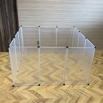 ペットサークル 126cm x 126cm 透明パネル Amazon.co.jp: DIY ペットフェンス透明 ペットサークル 4/6/8個