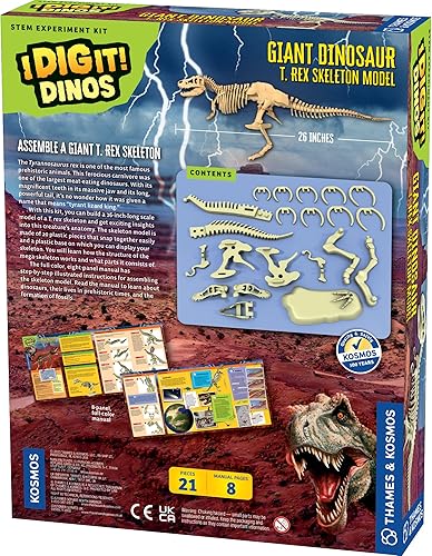 Miniatura 2 de Thames & Kosmos Kit de esqueleto de dinosaurio gigante | Actividad STEM | Construye un modelo de esqueleto T. Rex de 26 pulgadas de largo | Explora
