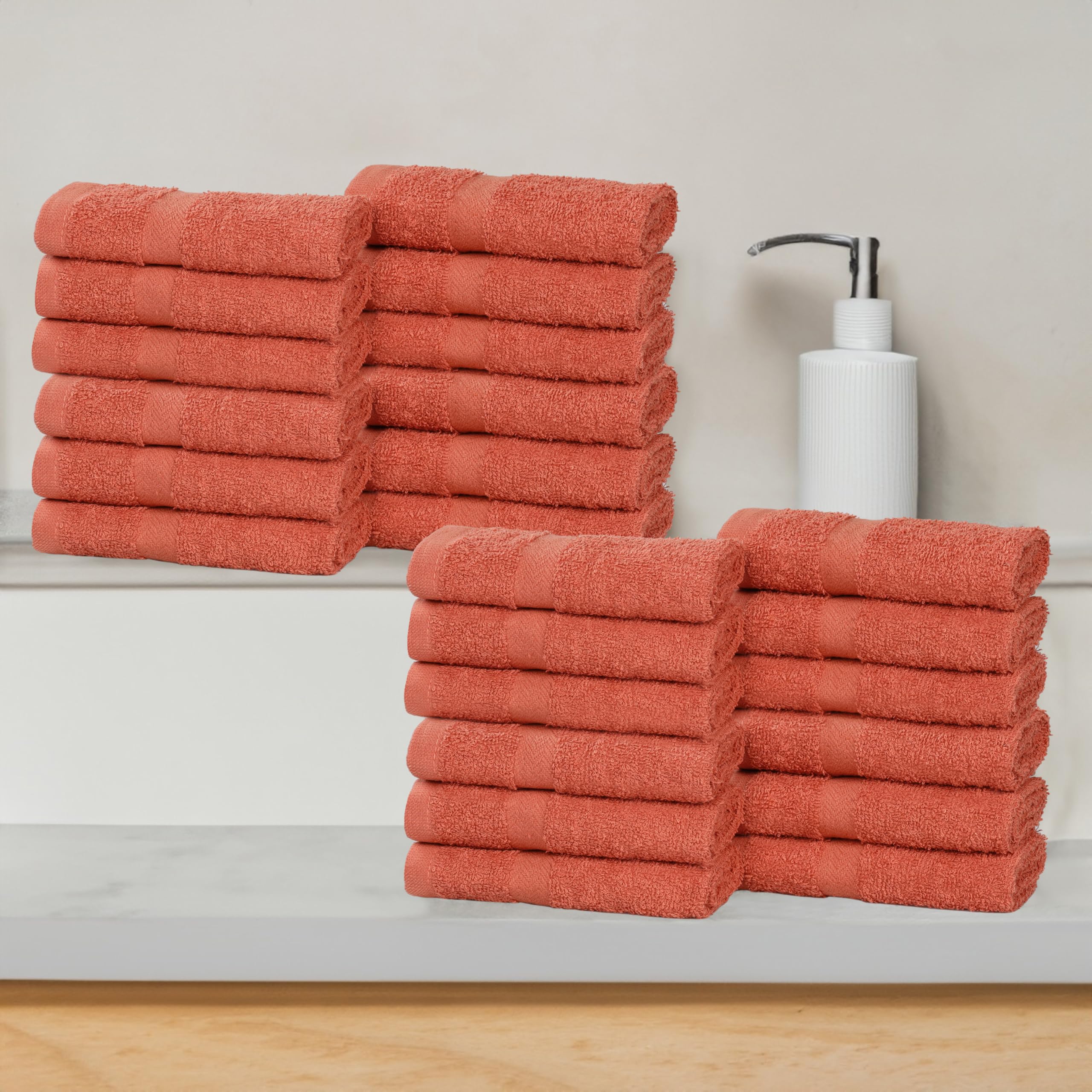 Superior 24-teiliges Gesichtshandtuch/Waschlappen-Set aus Baumwolle, kleine Handtücher für Gesicht, Spa, Resort, Schnellwäsche, Fitnessstudio, Resort, Badezimmer-Essentials, Master