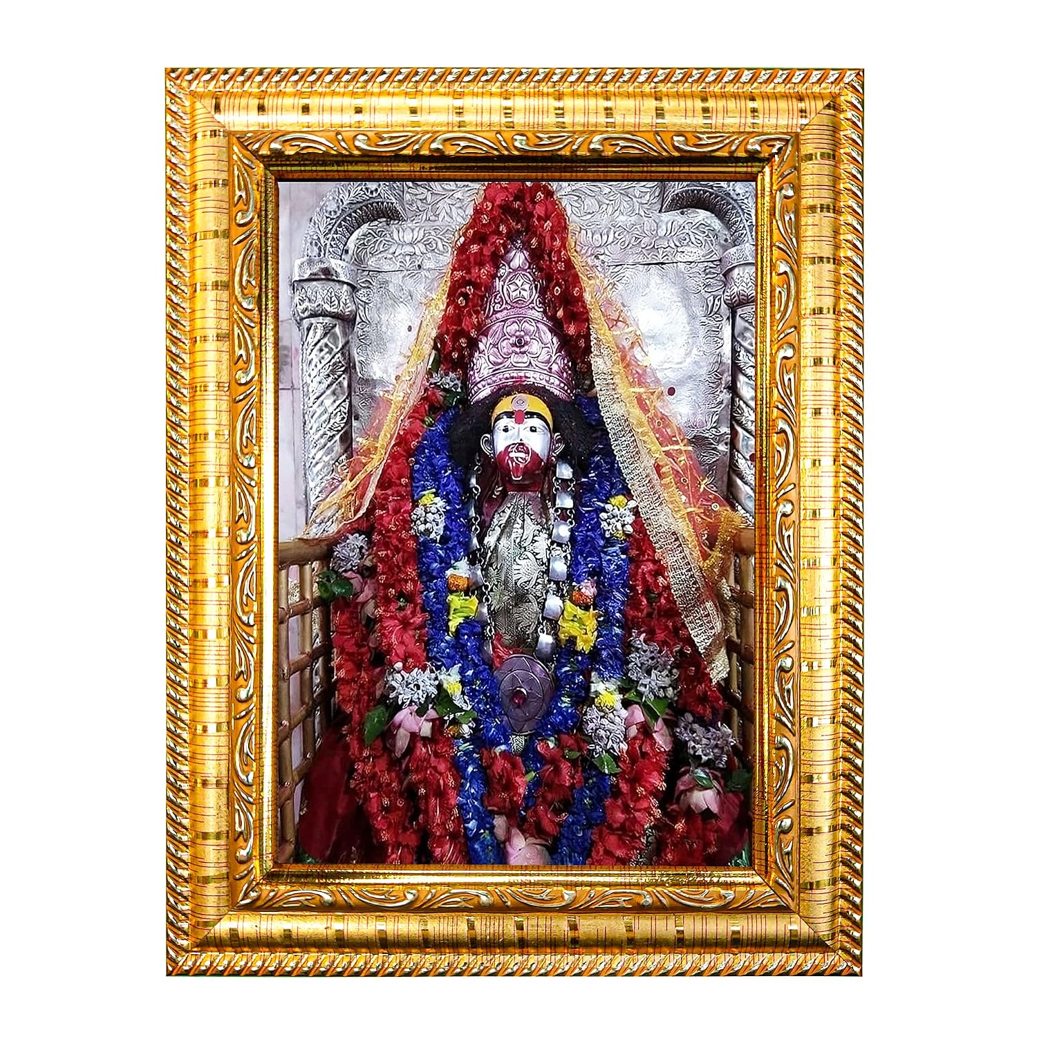 Hawai Tarapith Maa Tara Photo Frame, Size- 21x17x2cm | Engineered Wood Wall Hanging Frame | Home Decor Pooja Room Religiou...