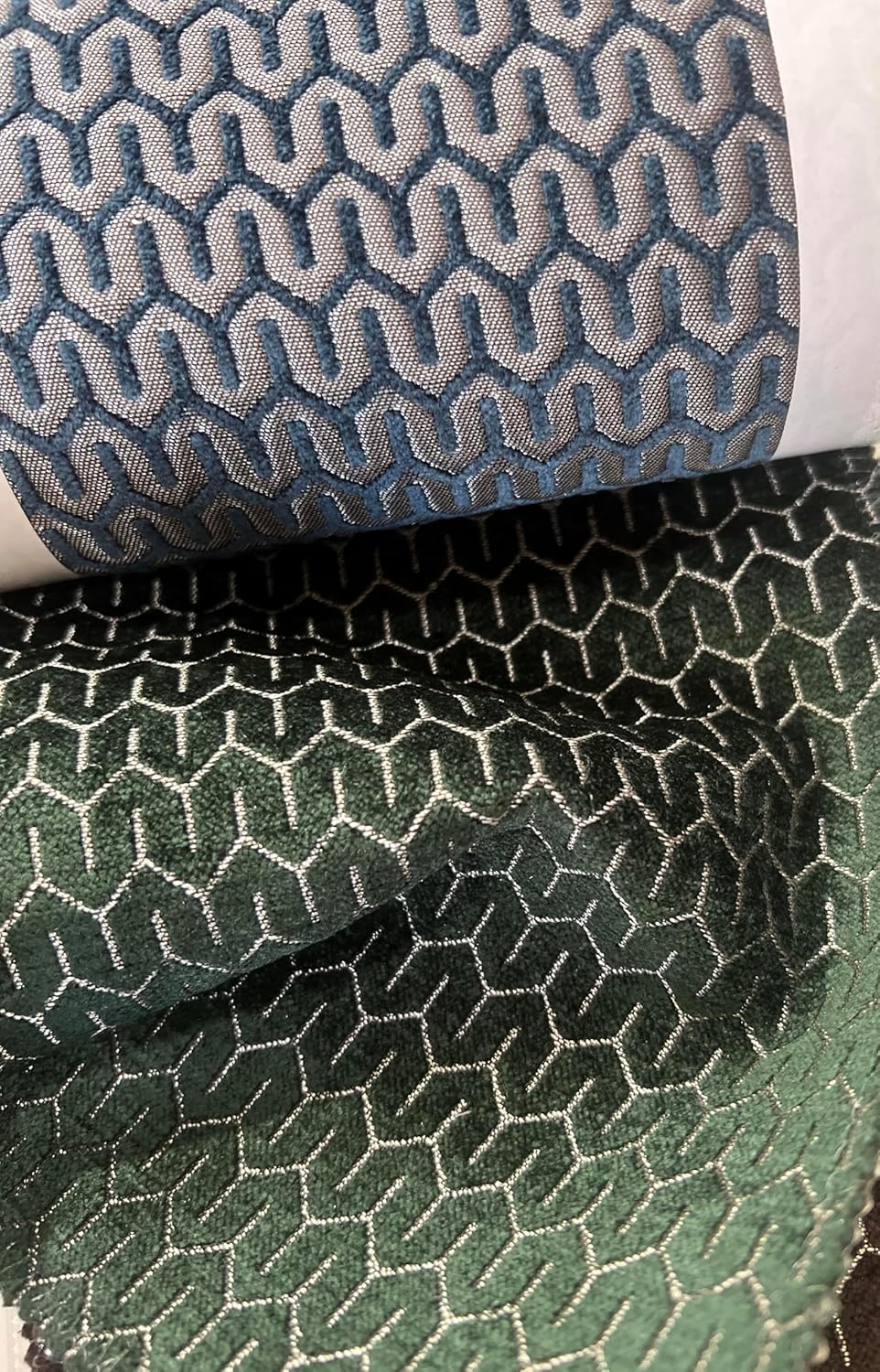 Luxurious and Premium Chenille-Jacquard Plain Self Design Fabric for Upholstery, Sofa, Chair, Cushion, Couch, Craft - Width 54 inches - Fabric by The Yard (Bottle Green)