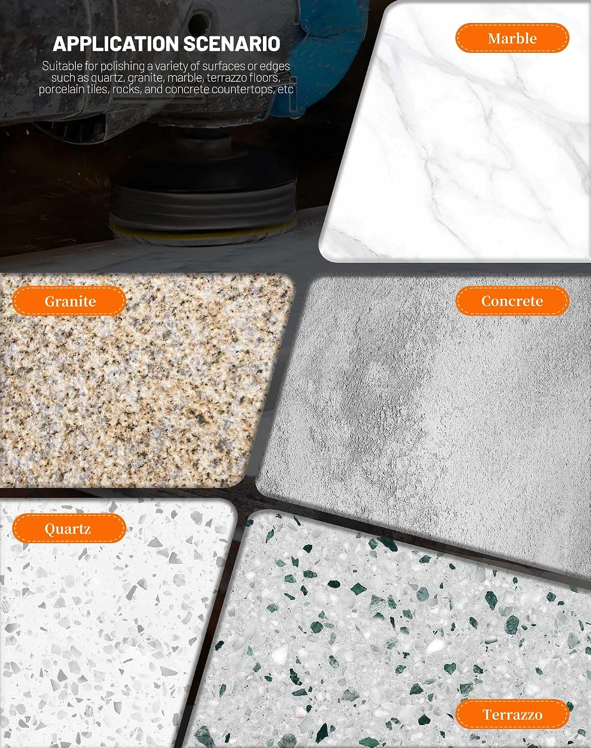 4 Inch 3 Step Diamond Polish Pads