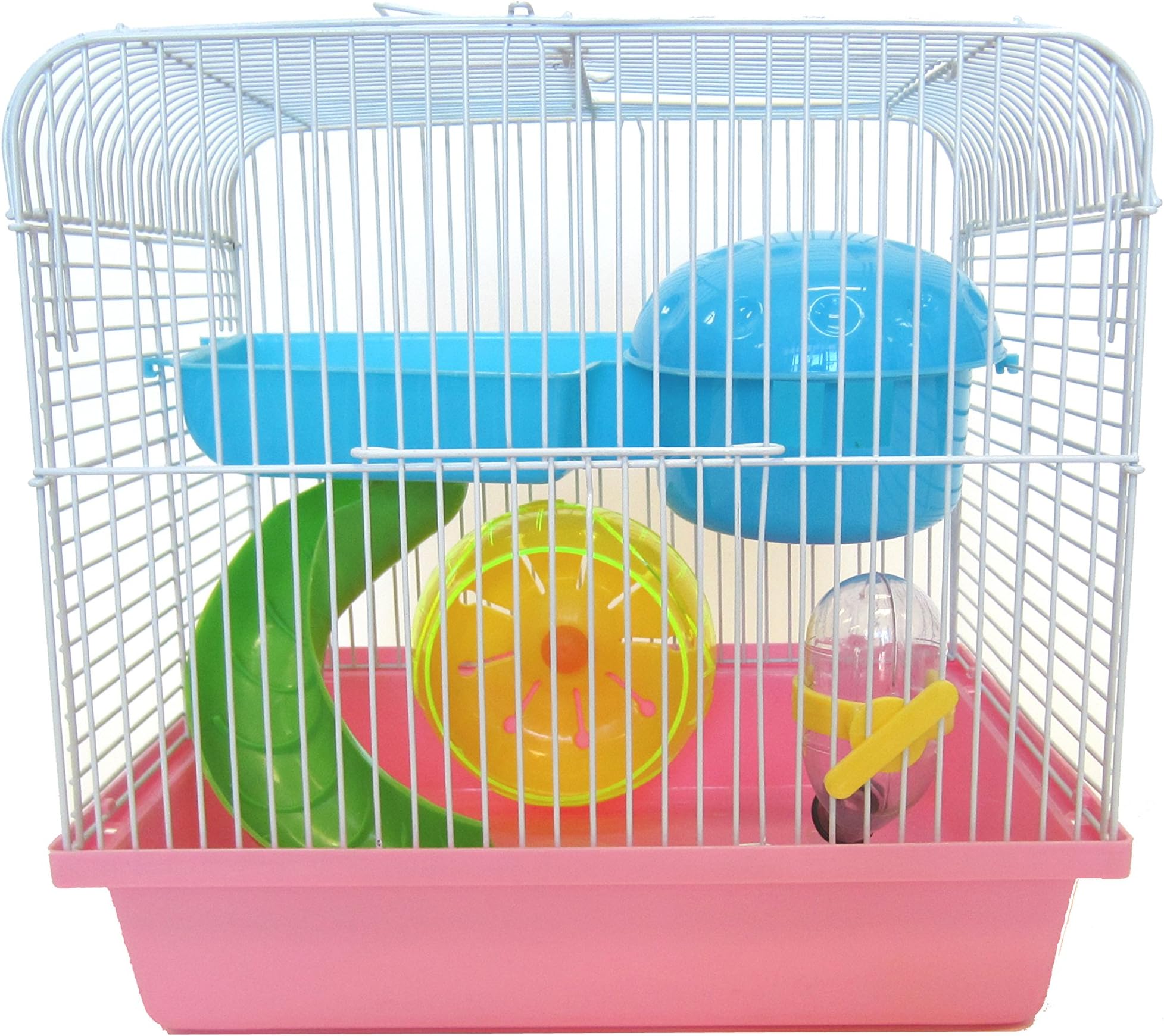YML Travel Mice Dwarf Hamster Cage with Accessories, Small, Pink