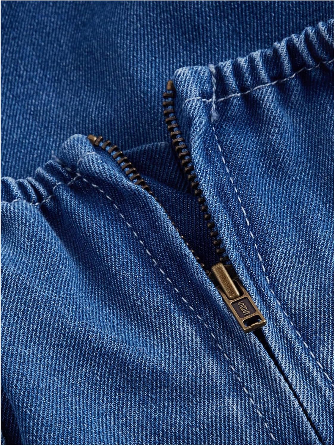 SHENHE Women's Tie Shoulder Sleeveless Denim Mini Dress Layered Ruffle Hem Jean Dress - Image 2