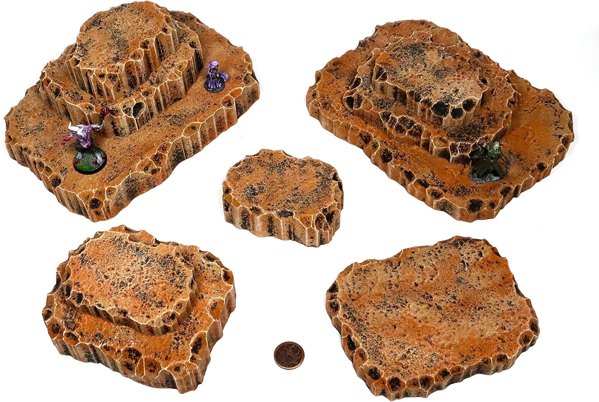Earth Toned Stacking Hills Set - Handmade Terrain for Tabletop War Games and TTRPGs