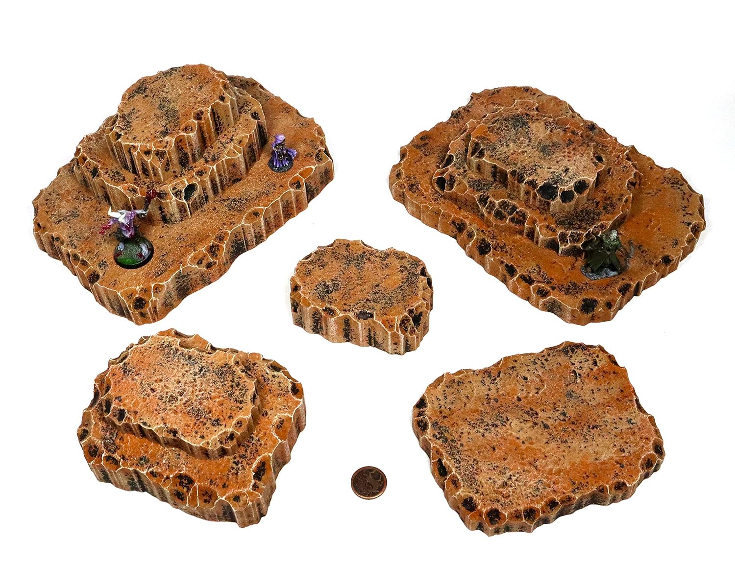 Set Di Colline Impilabili Earth Toned - Scenario Da Gioco Warhammer 40k D&D - Foto 4