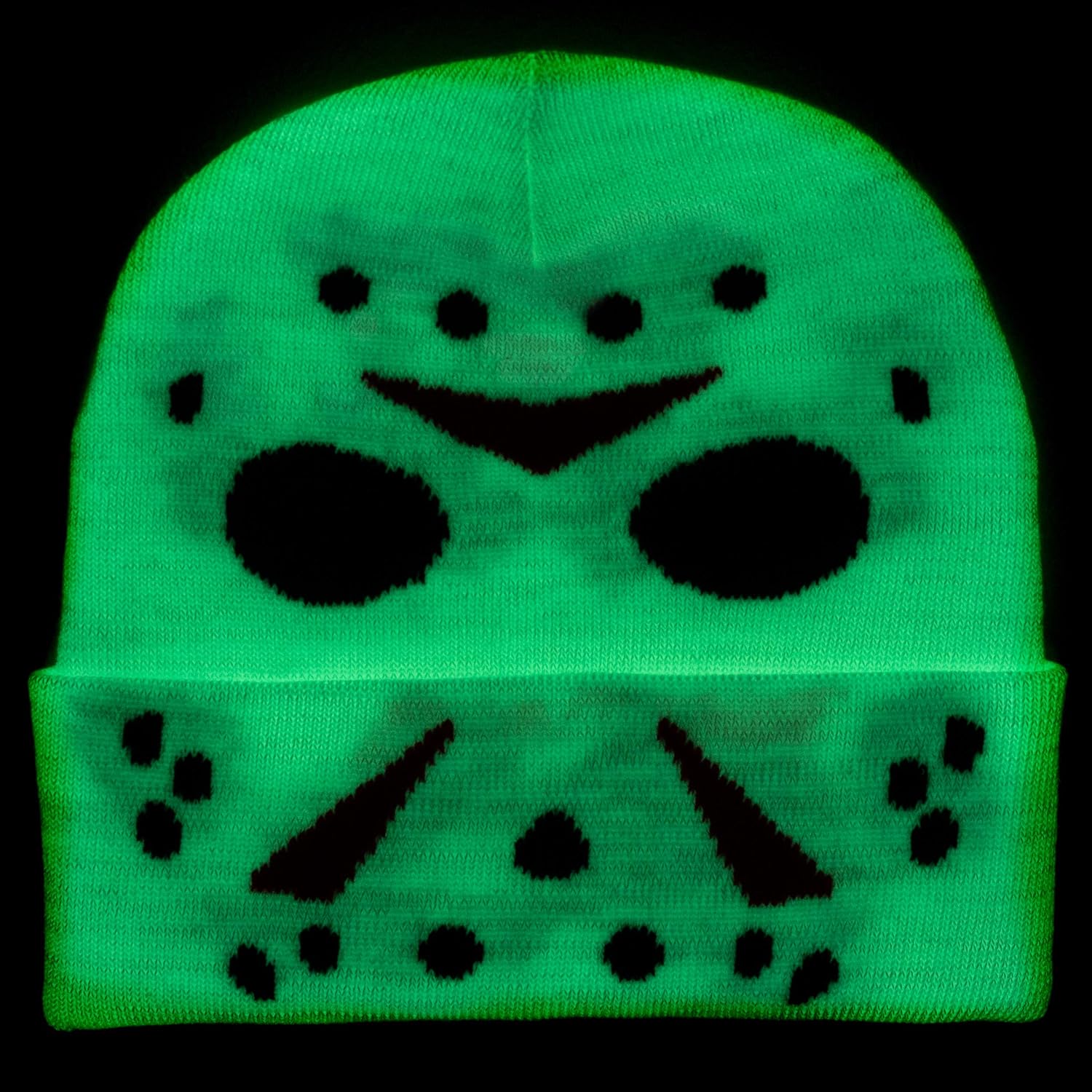 Friday The 13th Jason Glow in The Dark Horror Cuffed Winter Beanie