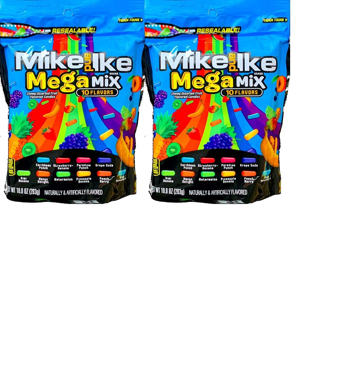 NEW Mike And Ike Original Fruits & 10 Flavor Mega Mix- 10 oz. Bags Full Of