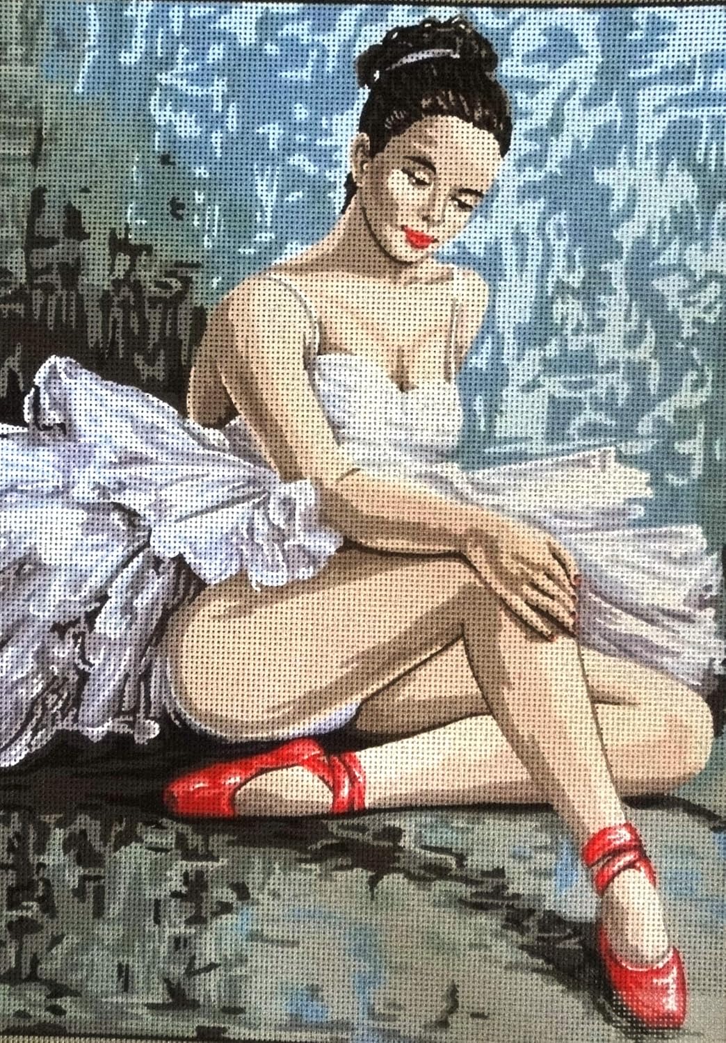 Printed Canvas or Threads for Tapestry Embroidery Needlepoint Gobelin L (Canvas, "Ballet Dancer" 14832)