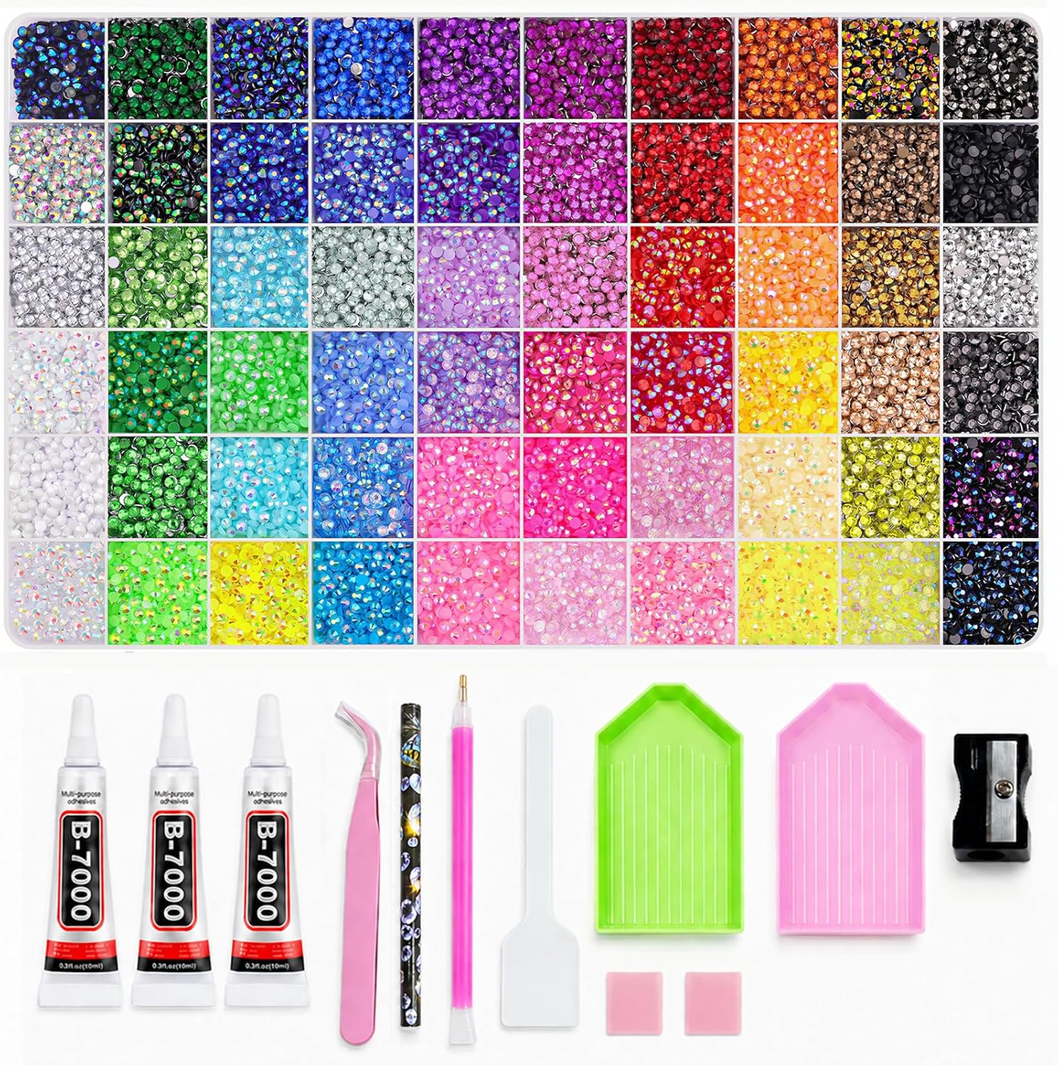 60000Pcs 60 Colors 3mm Resin Jelly Rhinestones