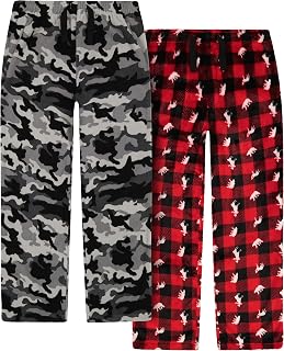 Dreamlife 2-Pack Boys Pajama Pants, Silky Soft Plush Fleece Pants with Fun Prints, Size 8-20