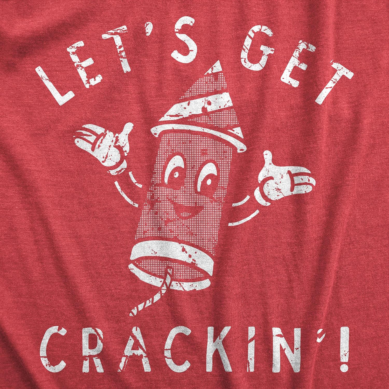 Womens Lets Get Crackin T Shirt Funny Fourth of July Firecracker Tee for Ladies