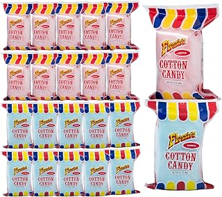 Flossie's Famous Cotton Candy, Flavorful Blueberry and Strawberry, Light and Fluffy Cotton Candy, Ideal Party Snack for All Ages, 2.4 Ounce (20 Pack)