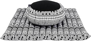 LEEWADEE Set de meditación – Cojín de Yoga Zafu y colchoneta de meditación Zabuton, Asiento tailandés de kapok Hecho a Mano