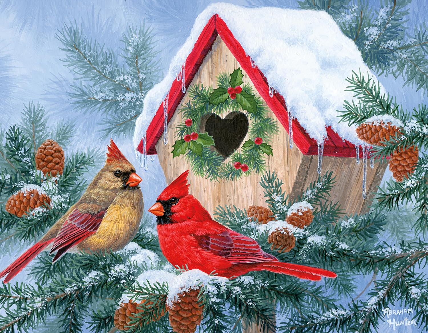 Ceaco - Abraham Hunter - Holiday and Winter - Multipack Collection of Puzzles for Adults - Challenging and Perfect for Game Nights - Finished Puzzle Size Varies