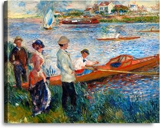 A&T ARTWORK Oarsmen at Chatou by Pierre-Auguste Renoir Painting Reproductions,Giclee Canvas Prints Wall Art for Home Decor,20x16 inches