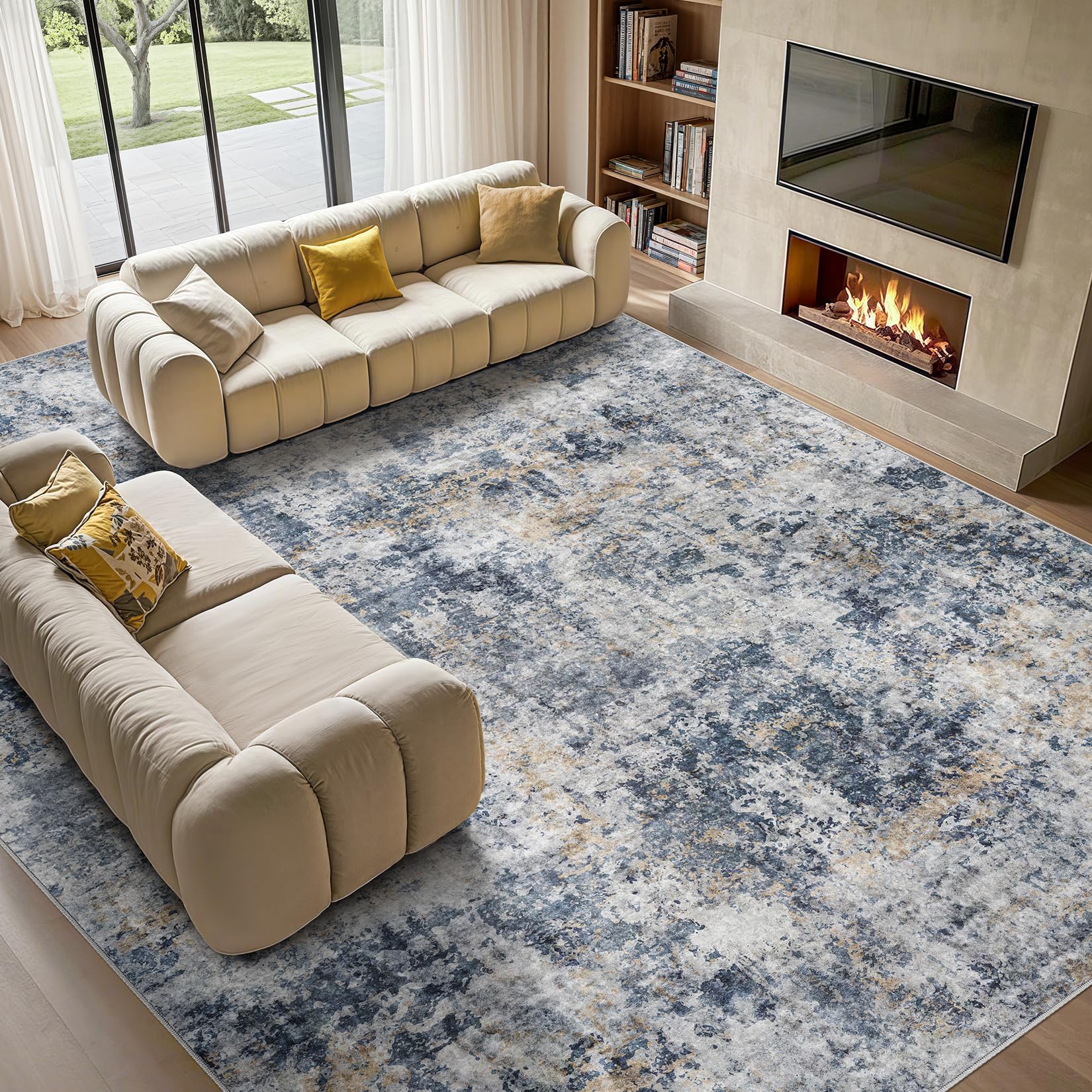 Tortania Washable 8x12 Area Rug