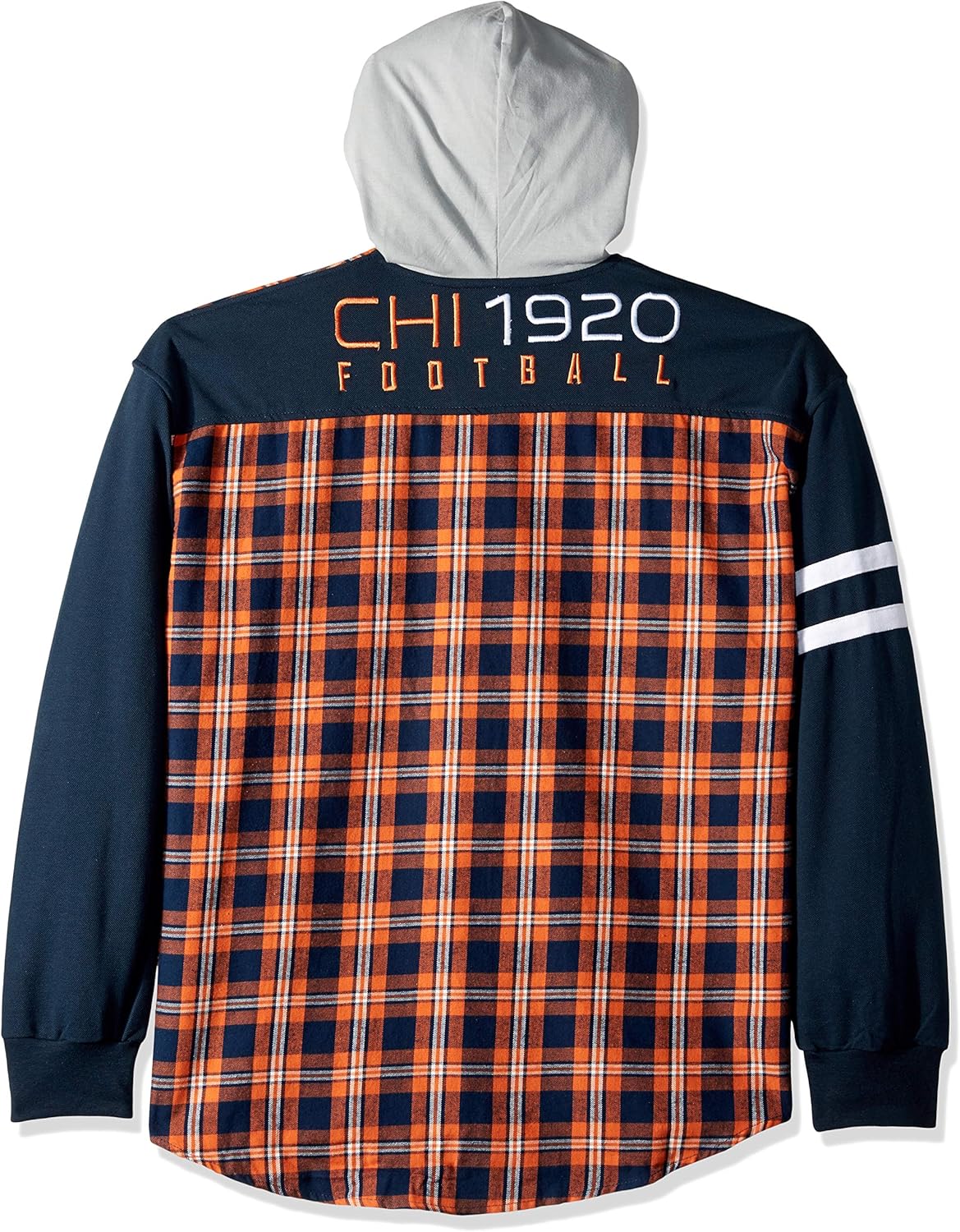 FOCO NFL Mens Lightweight Flannel Hooded Jacket