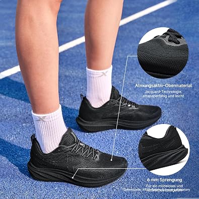 XTEP Women's Running Shoes Wide Cushioning Jogging Shoes Breathable Running Shoes for Wide Feet Lightweight Sports Shoes with Wide Fit White/Pink Size 36-40