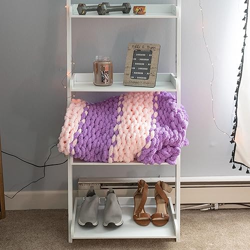 Miniatura 8 de iDIY - Paquete de 3 madejas de hilo grueso (72 yardas), color rosa claro, hilo de felpilla esponjoso perfecto para mantas suaves y de bebé, tejer