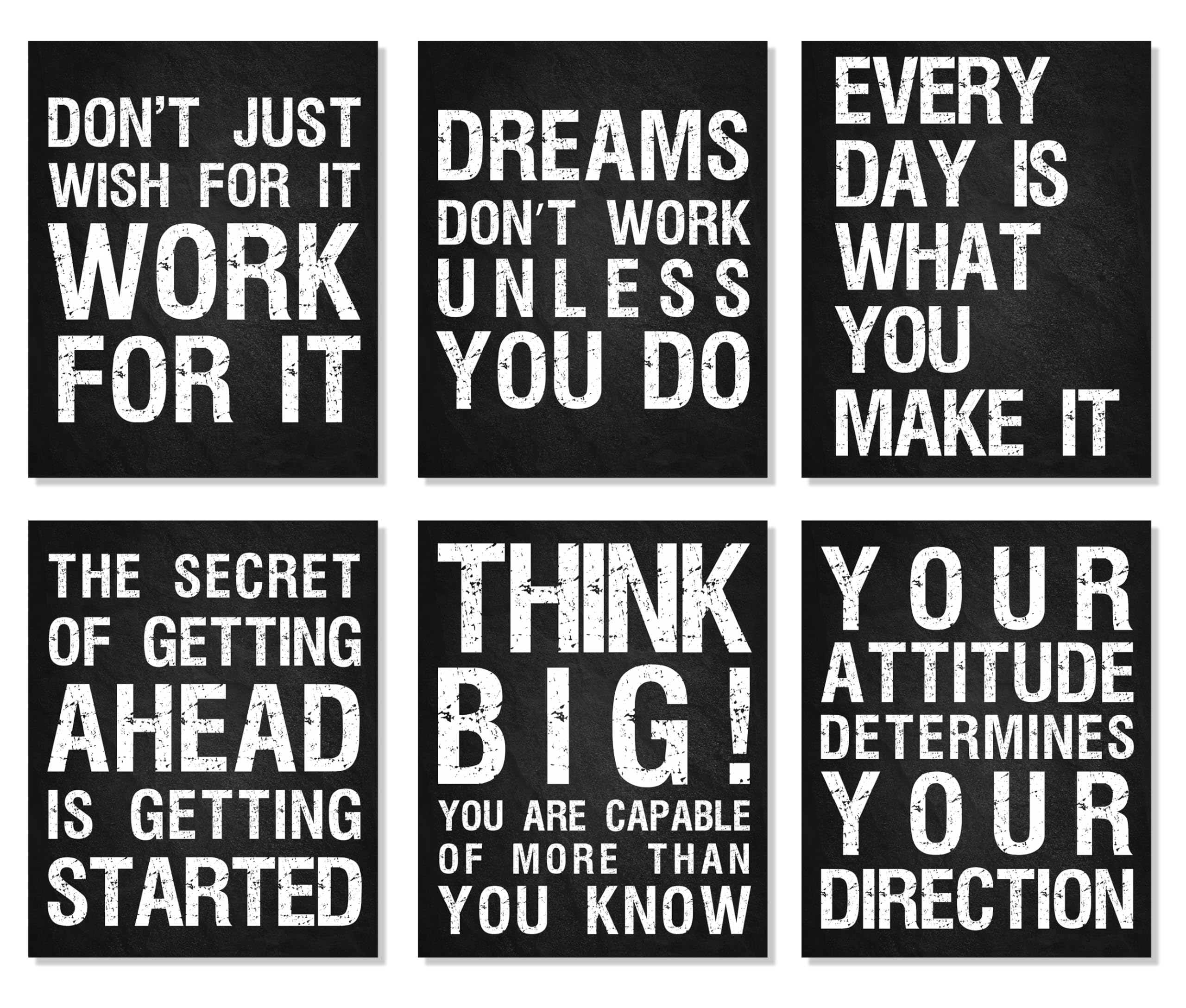 L&O Goods Motivational Wall Decor – Set of 6 | Inspirational 8×10 Glossy Poster Prints | Growth Mindset Quotes for Home, Classroom, Office, and Gym | Office Wall Art | (Unframed, Made in USA) - Set 1