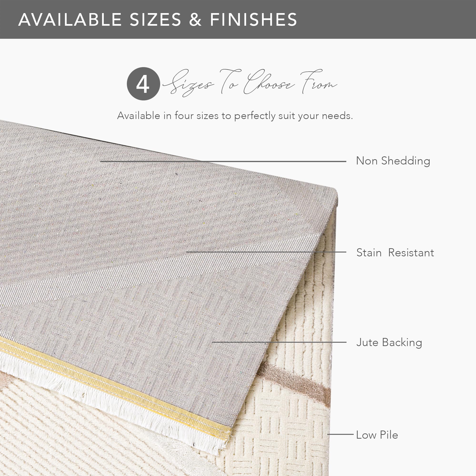 Tapis doux et durable pour salon, chambre à coucher, cuisine et couloir – Facile à nettoyer, adapté aux animaux domestiques et aux enfants – Beige et crème (crème 2, 120 x 180 cm)