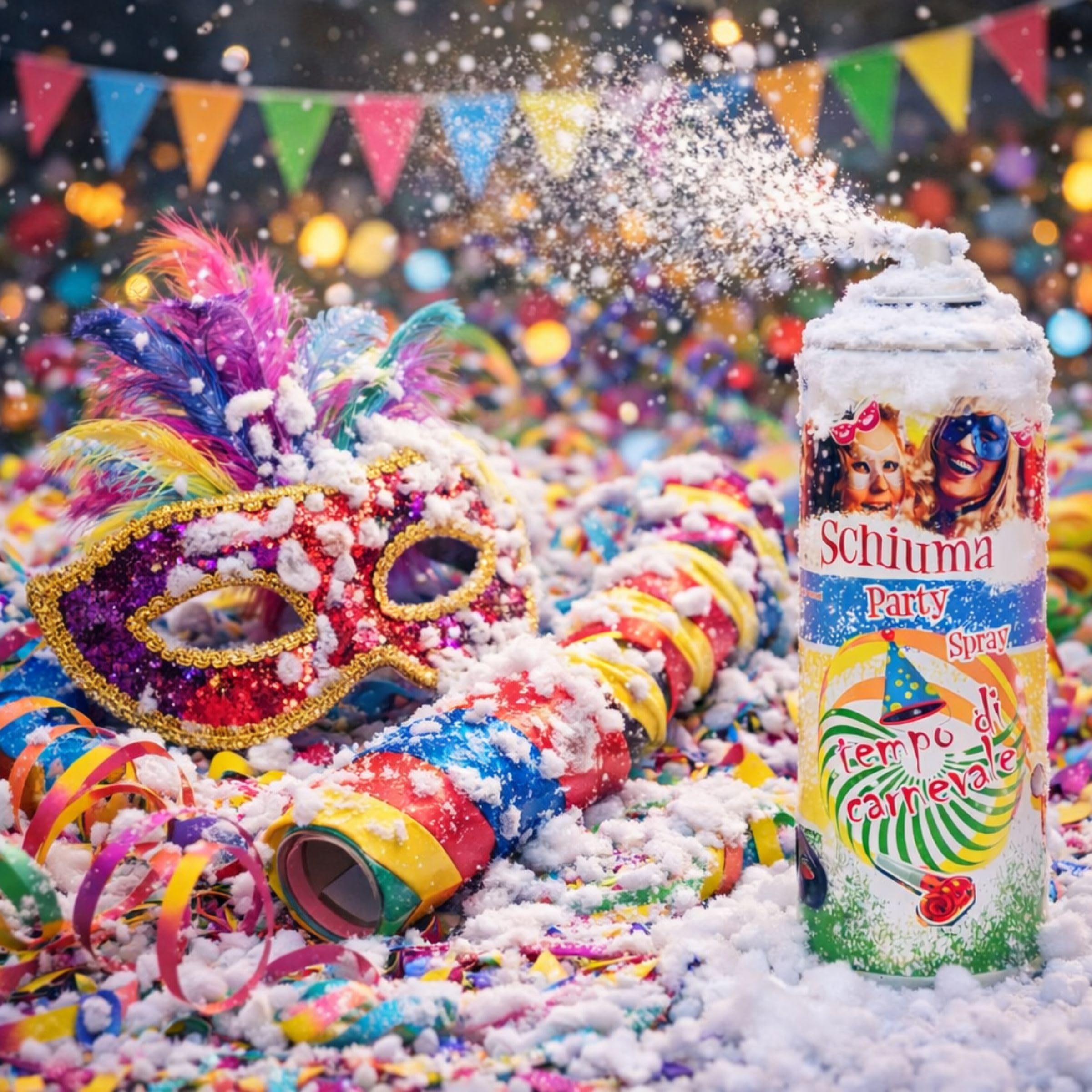 Generico Espuma Carnaval Spray 150 ml para fiestas y eventos 24 unidades efecto copos de espuma uso exterior