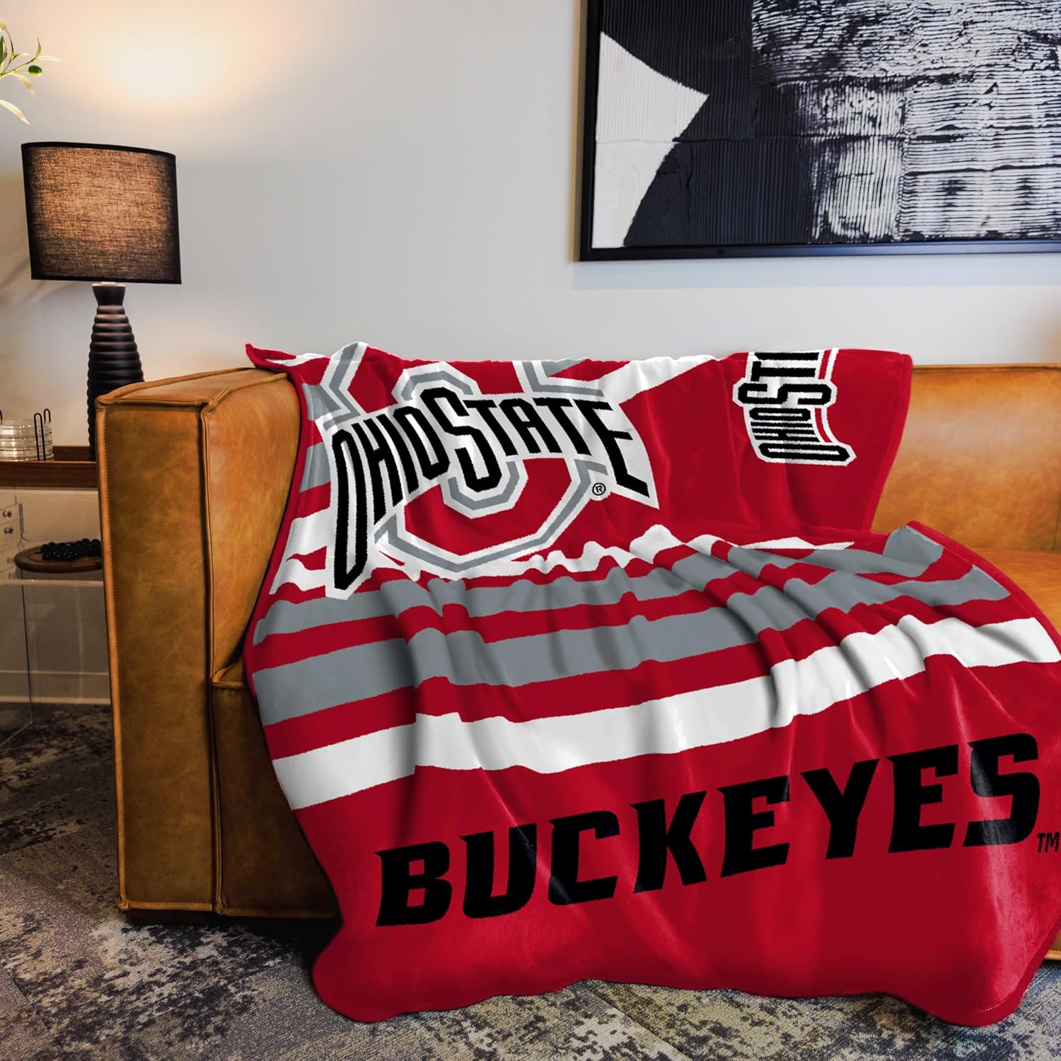 Logo Brands NCAA Raschel Throw Blanket – 50 x 60 Soft Fleece Blanket, Officially Licensed Collegiate Design, Cozy Throw for Tailgating, Game Day, & Home Décor