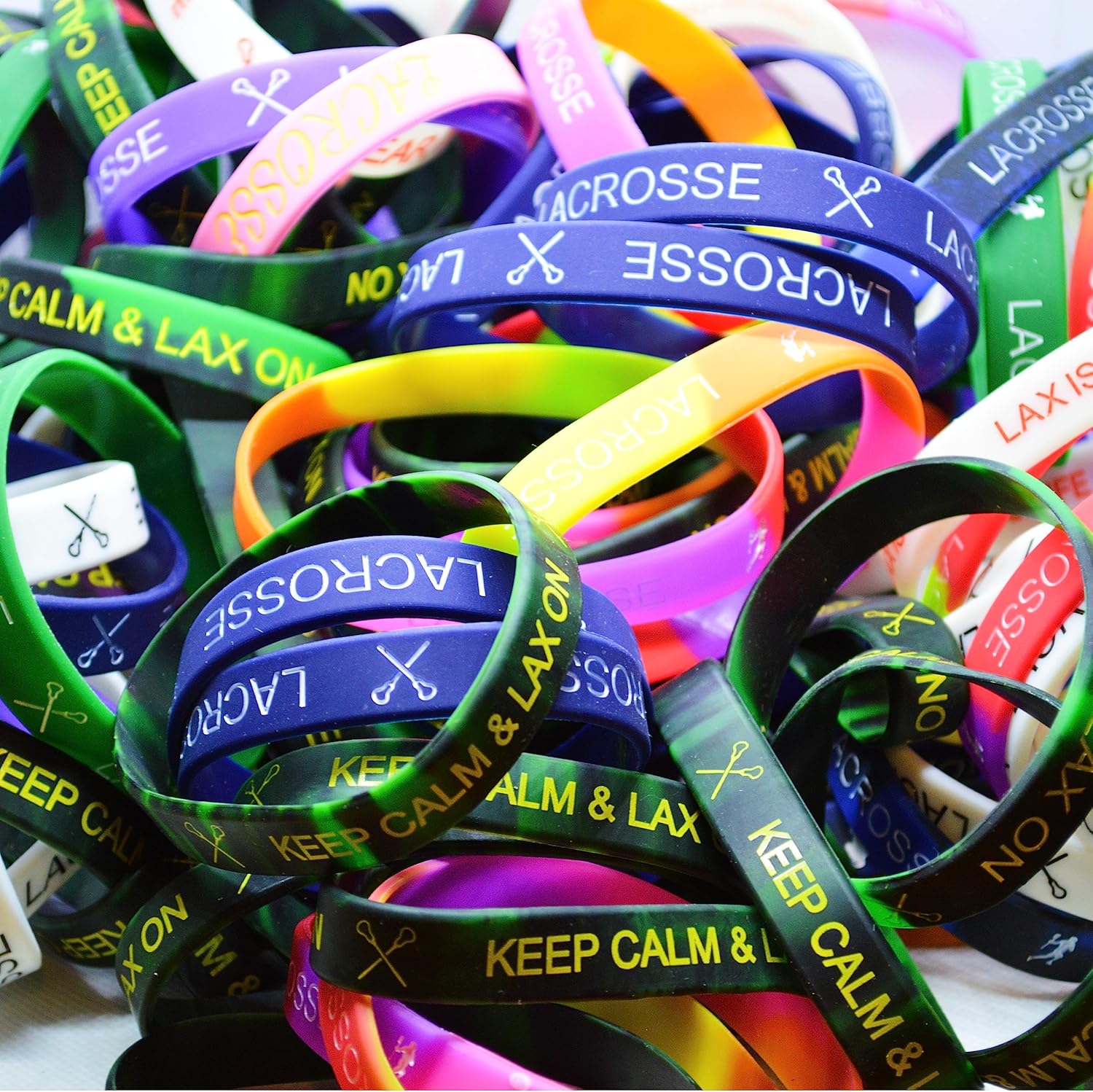 LAX Player Lacrosse Bracelet Silicone Wristband (10Pack