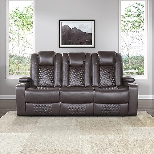 Miniatura 2 de Lexicon Sofá cama reclinable eléctrico de 82 pulgadas con puertos USB, sofá reclinable eléctrico de cine en casa con portavasos, sofá reclinable